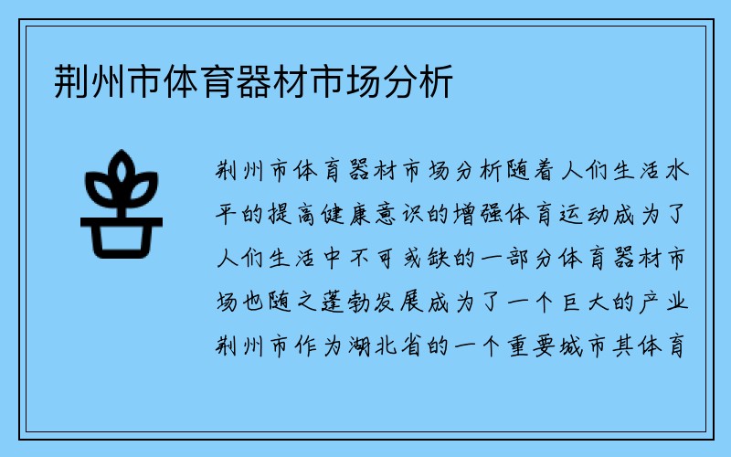 荆州市体育器材市场分析