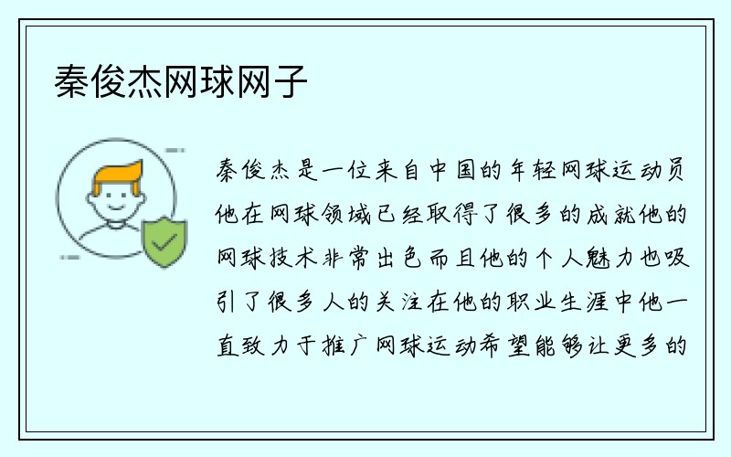 秦俊杰网球网子