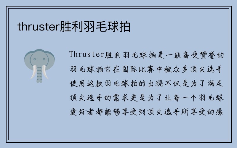 thruster胜利羽毛球拍