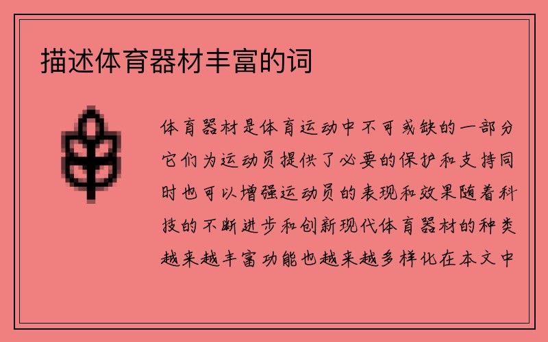 描述体育器材丰富的词