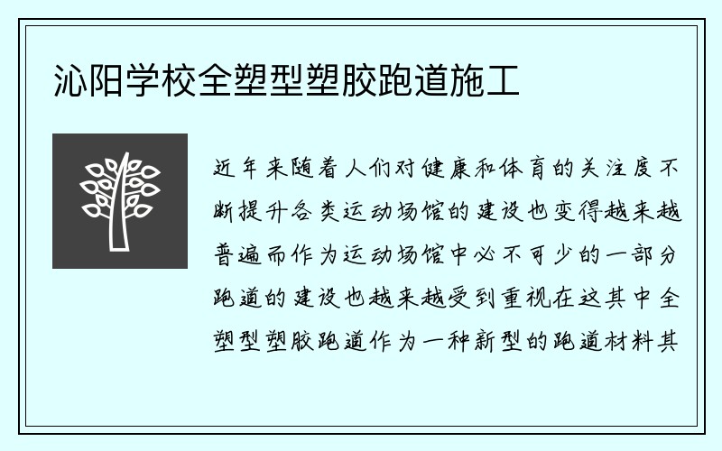 沁阳学校全塑型塑胶跑道施工